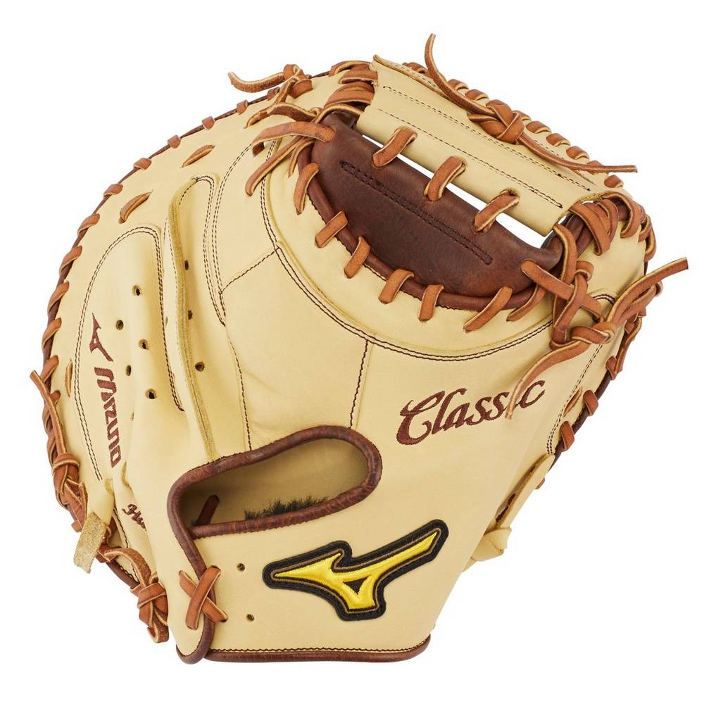 Mizuno Men's Classic Pro Soft Baseball Catcher’s Mitt 33.5" Khaki (312739-NCD)